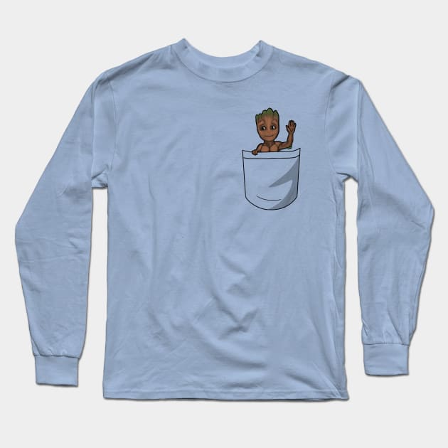 Shirt Pocket Groot Long Sleeve T-Shirt by leiacat